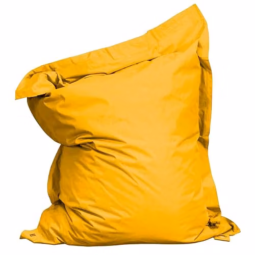 Funda vacía para cojín de suelo Oviala en color amarillo de poliéster para exterior