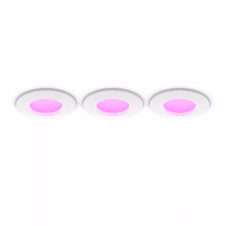 Pack de 3 Philips Hue White & Color Ambiance LED Empotrables Redondos de 90 mm en Blanco y Multicolores