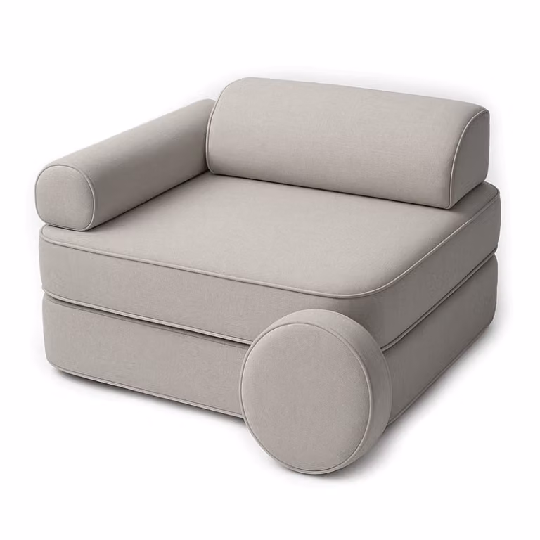 Sillón infantil modular de espuma Bees & Blooms en color gris con acabado mate