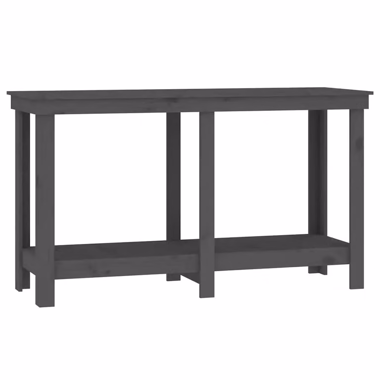 Banco de trabajo de madera maciza de pino vidaXL en color gris, An/P/Al: 140 x 50 x 80 cm