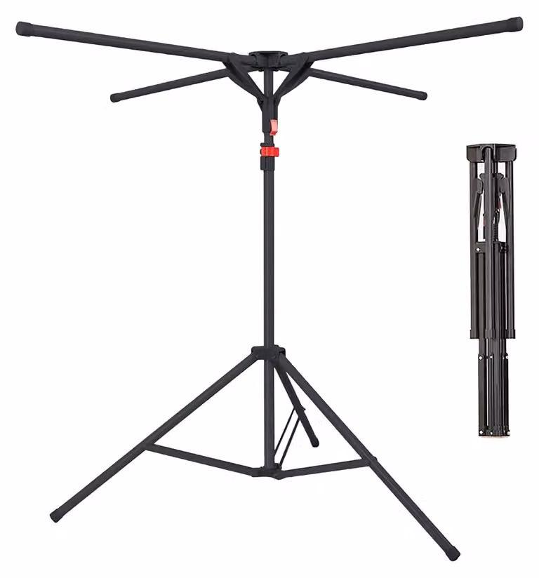 Secadora de ropa plegable Northix con 4 brazos y diseño ahorrador de espacio en color negro