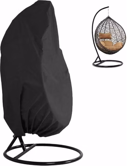 Funda impermeable de poliéster para silla colgante tipo huevo en color negro