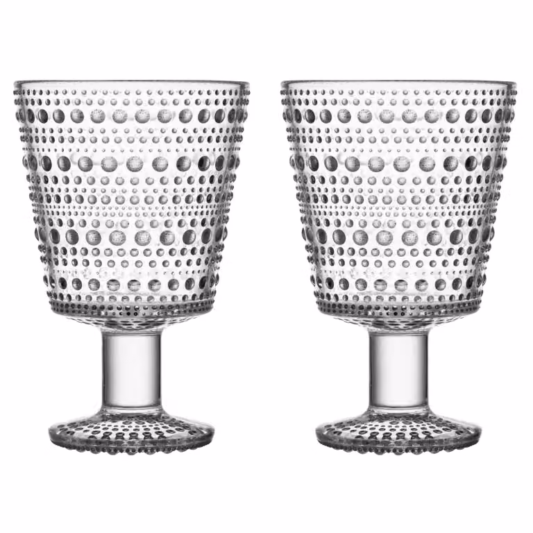 Set de 2 copas de vino Kastehelmi de Iittala en color gris y transparente de 260 ml