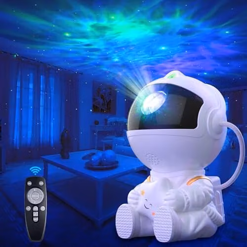 Proyector de cielo estrellado astronauta Macchiatto con 8 modos de nebulosa, rotación de 360 grados y mando a distancia, color blanco