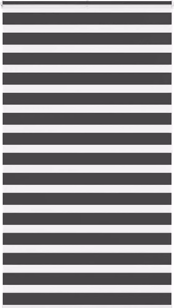 Estor cebra Syfax negro de poliéster con diseño de rayas An/P/Al: 130,9 x 200 cm