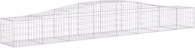 Set de 3 cestas de gaviones SYFAX en forma de arco de hierro galvanizado color plata, An/P/Al: 400 x 50 x 40/60 cm