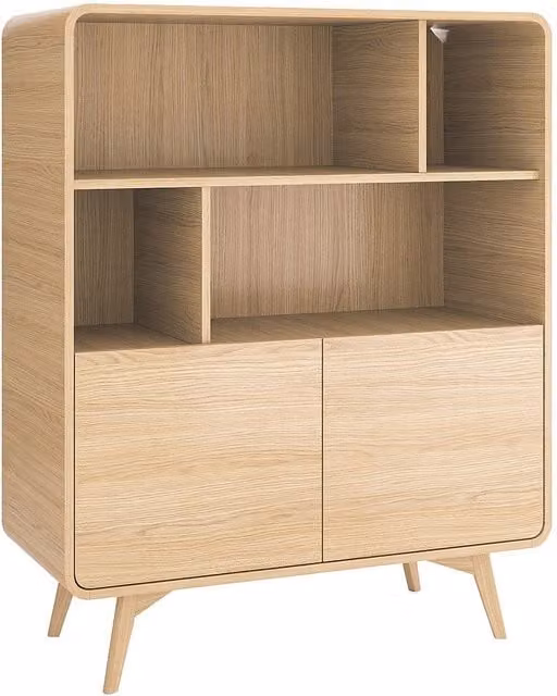 Estantería de 5 estantes Jilora en color beige y multicolor con panel trasero, diseño moderno y acabado mate, An/P/Al: 108 x 39 x 130 cm