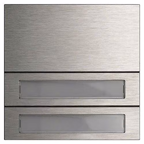 Módulo de pulsador para timbre Gira en acero inoxidable color plata para instalación en superficie