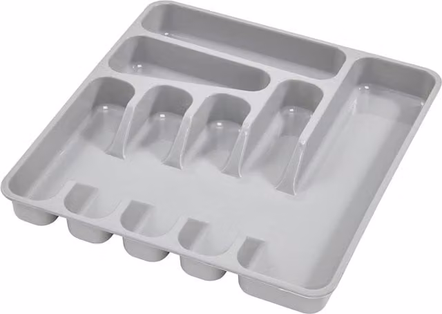 Cubertero organizador de cubiertos Keeeper con compartimentos, color gris, An/P/Al: 39,5 x 37 x 5 cm