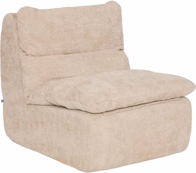 Sillón Luvia de Atmosphera en color beige con tapicería de tela y reposabrazos, Altura: 79 cm