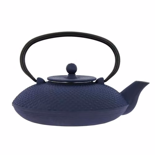 Tetera de hierro colado Fuji TheKitchenette de 0,8 l, Azul