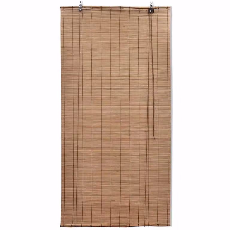 Set de 2 estores enrollables de bambú vidaXL color marrón, An/Al: 150 x 220 cm