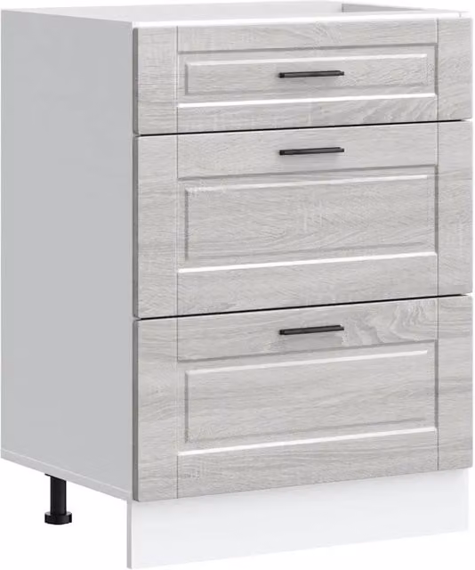 Armario de cocina moderno Helloshop26 con puertas batientes y cajones internos, An/P/Al: 60 x 46 x 81,5 cm, color gris y marrón