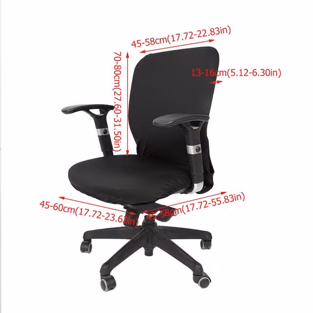 Funda elástica para sillas de oficina y comedor Infinite de poliéster con cremallera, resistente a manchas y antideslizante, disponible en negro, gris, rojo y azul