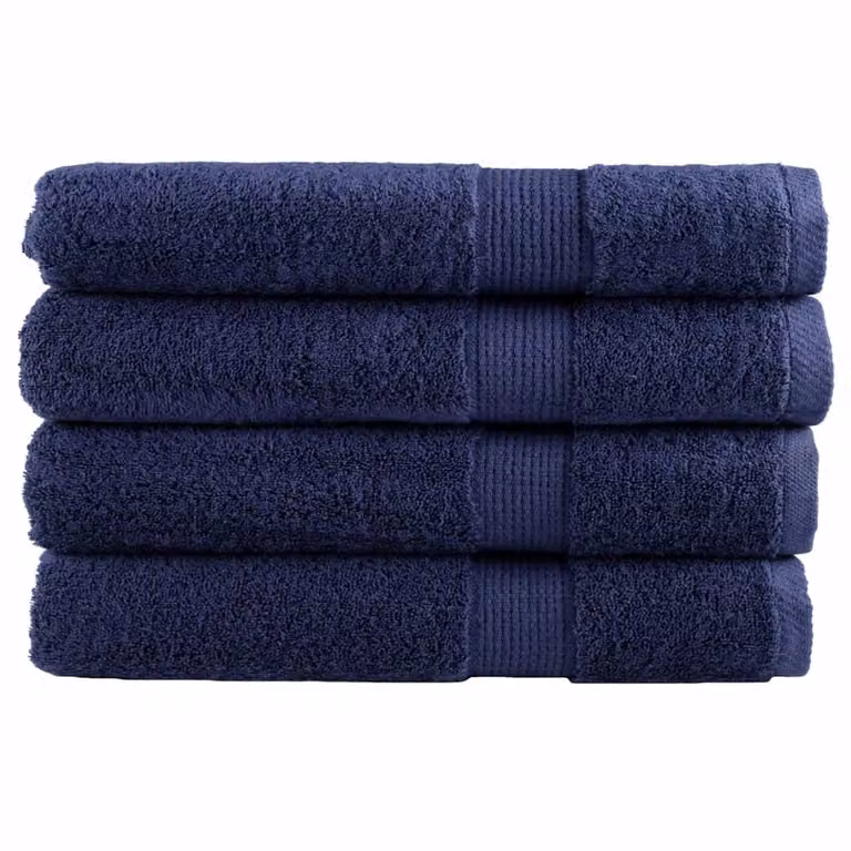 Pack de 4 toallas premium SOLUND vidaXL de algodón azul, 100 x 200 cm, 600 gsm