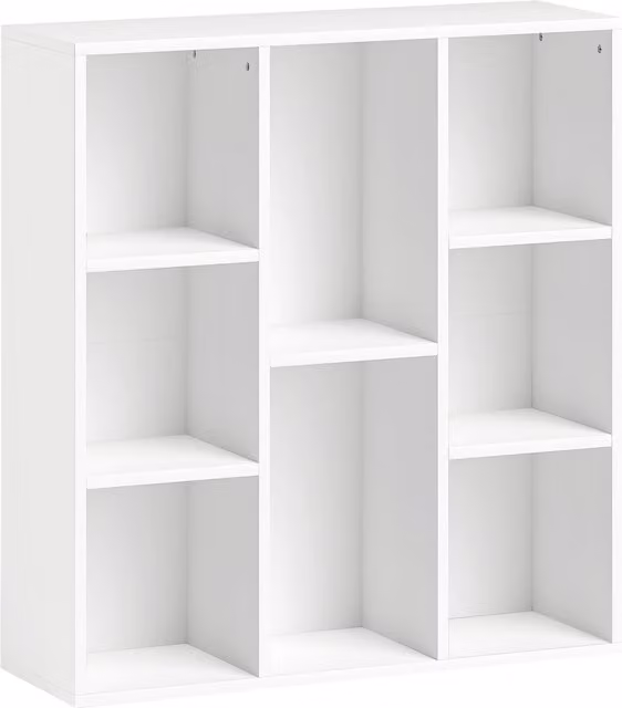 Estantería de almacenaje HOMCOM con 8 compartimentos para libros y decoración, diseño vertical u horizontal, color blanco, An/P/Al: 74,3 x 24 x 80 cm