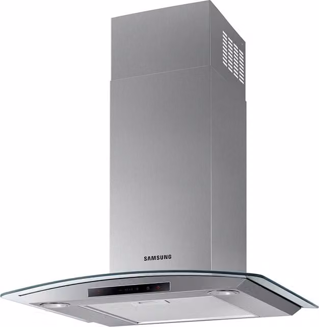 Campana decorativa Samsung NK24C5070DS-UR en acero inoxidable y cristal color plata con 4 velocidades y pantalla LED de pared