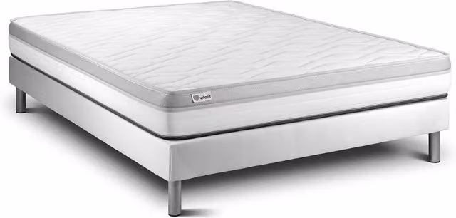 Conjunto de somier y colchón de espuma Comfort Foam de Vitalit en color blanco, An/P: 160 x 200 cm