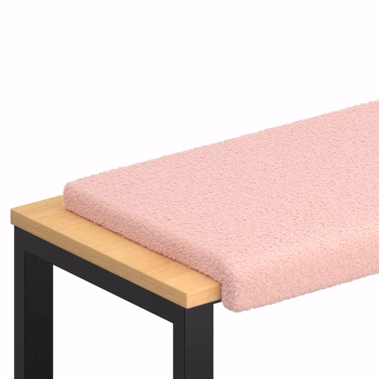 Cojín de banco vidaXL en tela Sherpa rosa con base antideslizante, Profundidad: 35 cm