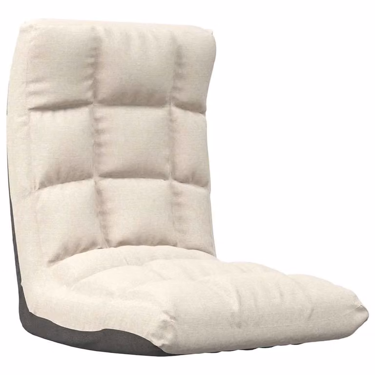 Silla de suelo plegable vidaXL en tela beige con estructura de metal
