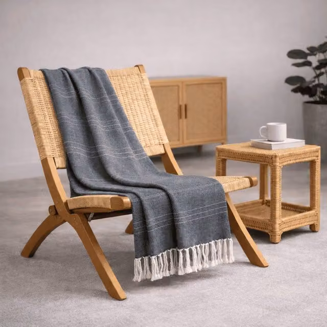 Plaid multiusos reversible Arienzo de Donegal Collections en color antracita, An/P/Al: 300 x 260 cm