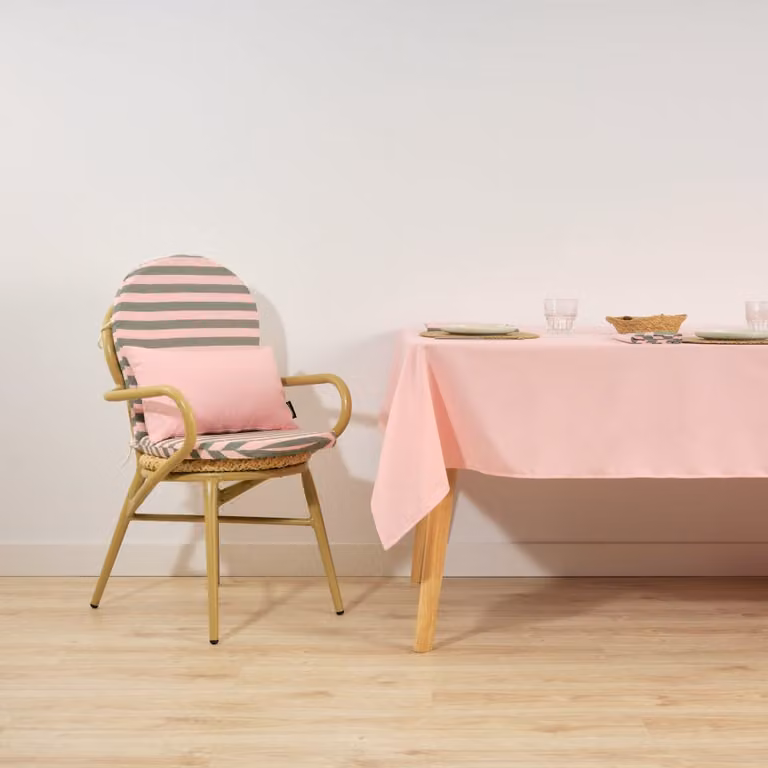 Mantel antimanchas Muare Home de algodón jacquard rosa An/P: 200 x 160 cm