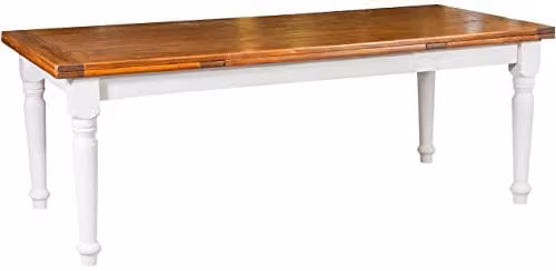 Mesa de comedor extensible Biscottini de madera maciza de tilo en acabado blanco o marrón para cocina o salón An/P/Al: 200 x 80 x 90 cm