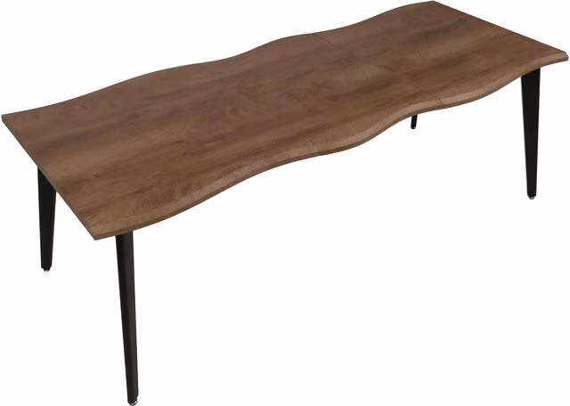 Mesa de comedor extensible moderna DÉCOSHOP26 en roble claro y MDF, An/P/Al: 160 x 90 x 77 cm