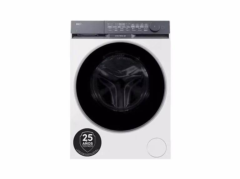Lavadora de carga frontal Haier X9 Series HW110-B14387UIB de 11 kg, 1400 rpm, color blanco con programas de vapor y anti manchas