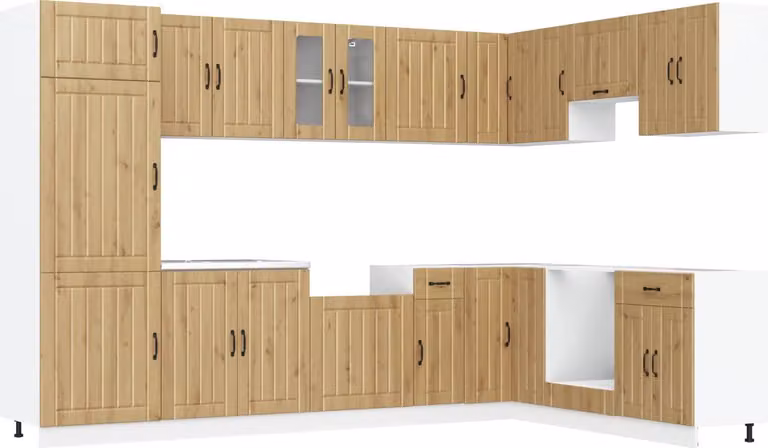 Mueble bajo para fregadero Syfax Lucca de 2 piezas en madera de ingeniería, acabado mate multicolor, An/P/Al: 81,5 x 46 x 80 cm
