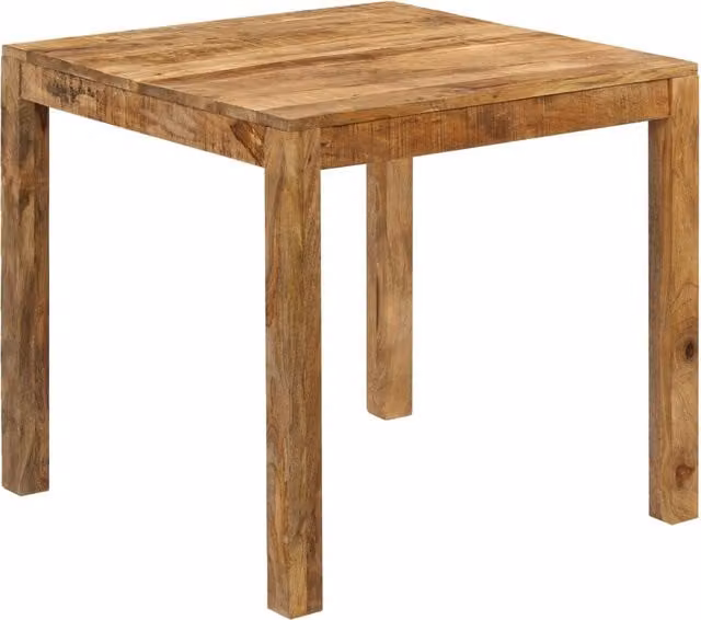 Mesa de comedor y salón de diseño rústico en madera de mango color marrón An/P/Al: 82 x 80 x 76 cm