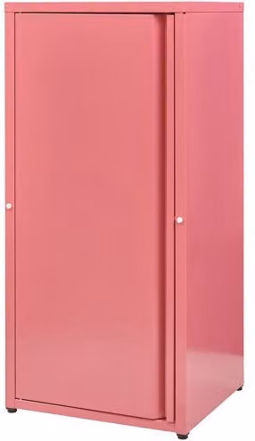 Armario de oficina en metal de en.casa con puertas batientes y estantes regulables, color rojo y blanco, An/P/Al: 88 x 40 x 35 cm
