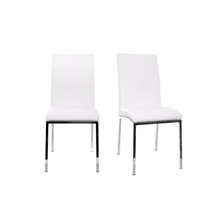 Lote de 2 sillas de diseño moderno SIMEA en color blanco, gris o negro con acabado brillante para salón o comedor
