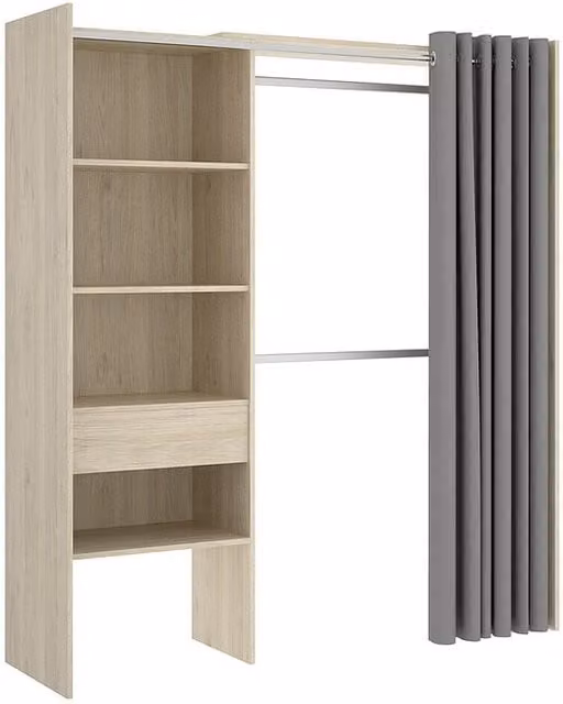 Kit vestidor Suit de roble con cajones y estantes para dormitorio An/P/Al: 160 x 50 x 205 cm