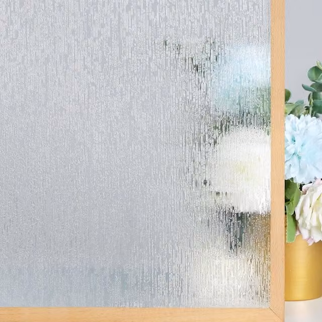Film esmerilado decorativo para ventanas CYSLMUK, protección solar y UV, diseño abstracto blanco transparente, An/P: 44,45 x 200 cm