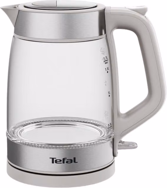 Hervidor eléctrico Tefal KI605B30 de vidrio transparente y acero inoxidable con 1,7 l de capacidad y 2200 W