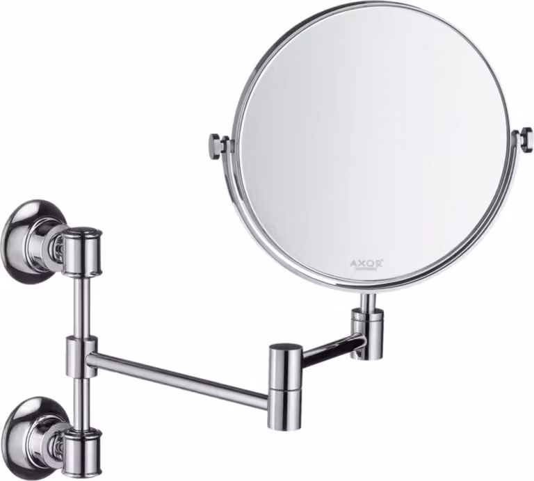 Espejo de pared redondo AXOR Montreux en acabado plata de metal para adultos