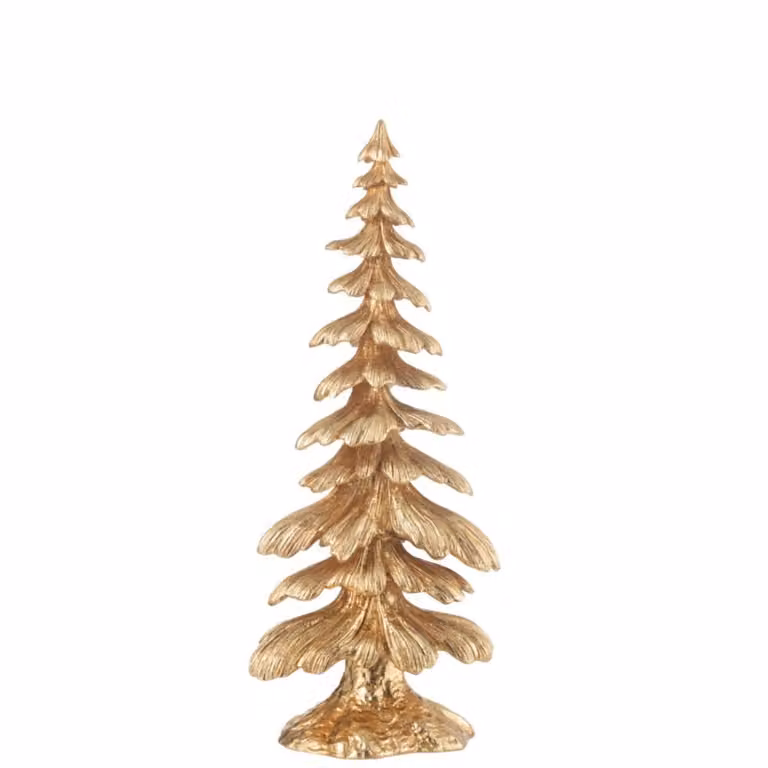 Árbol decorativo abstracto J-line de polirresina color dorado An/P/Al: 14,5 x 9 x 36 cm