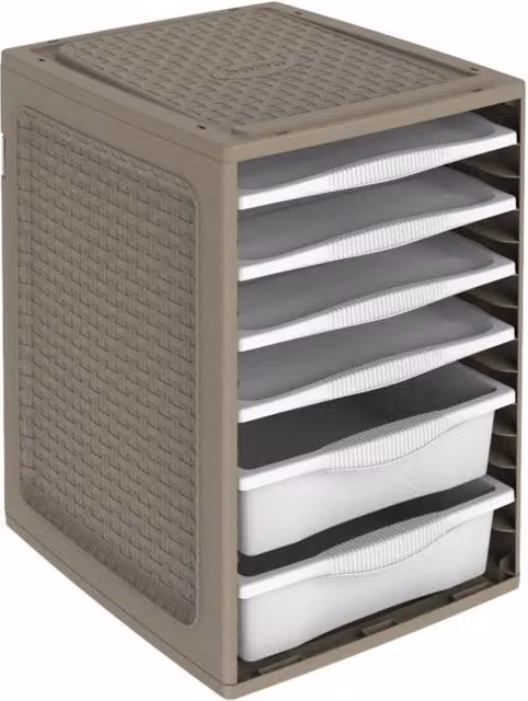 Cajonera interior de plástico AC-DÉCO para armario, color gris, An/P/Al: 41 x 34 x 53 cm