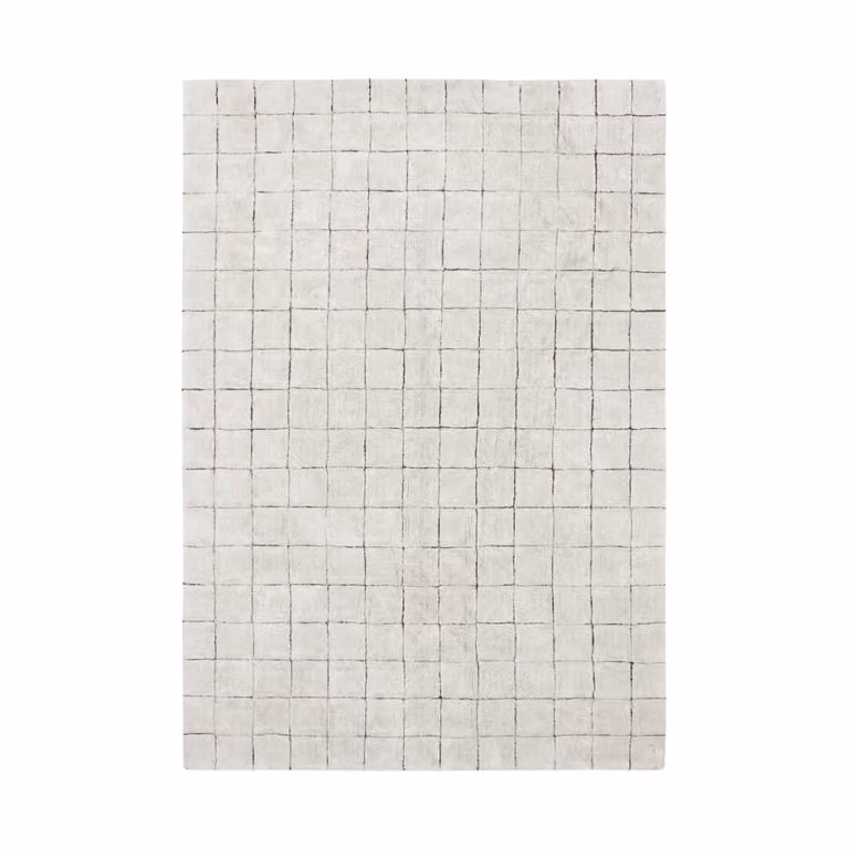 Alfombra lavable Lorena Canals Mosaic de algodón beige con estilo vintage y materiales reciclados An/P: 240 x 170 cm