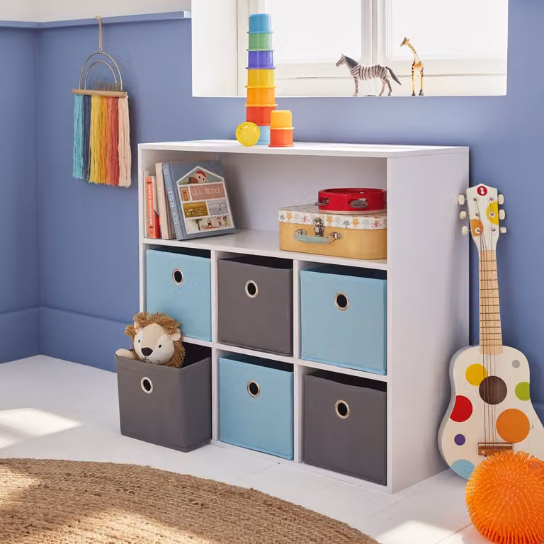 Mueble infantil Camille de Sweeek con 6 cestas, azul, An/P/Al: 76.2 x 29.5 x 70 cm