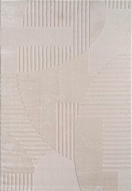 Alfombra moderna Sumo color beige con efecto alto y bajo, An/P: 200 x 290 cm