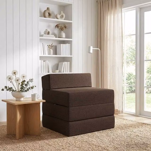 Sofá cama plegable vidaXL de tela con espuma para salón o dormitorio, An/P/Al: 200 x 70 x 15 cm