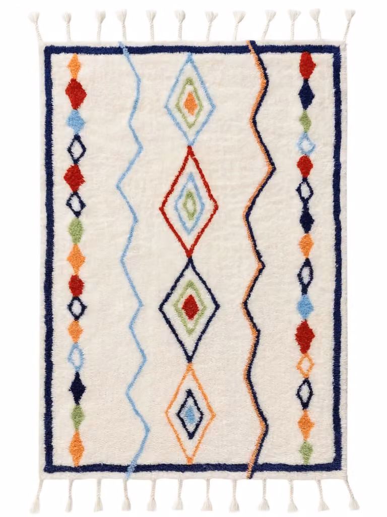 Alfombra infantil Benuta multicolor con diseño de animales y estilo étnico, An x Al: 120 x 170 cm