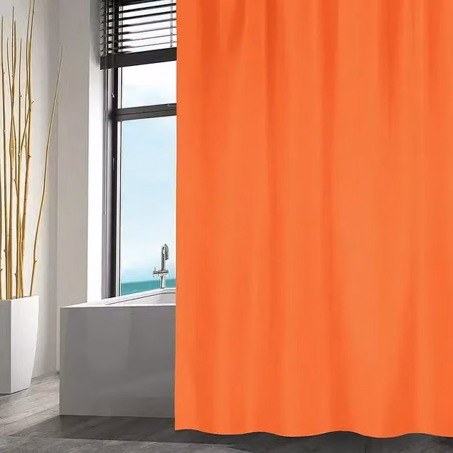 Cortina de baño Venus de poliéster color naranja, impermeable y resistente al moho, An x Al: 180 x 200 cm