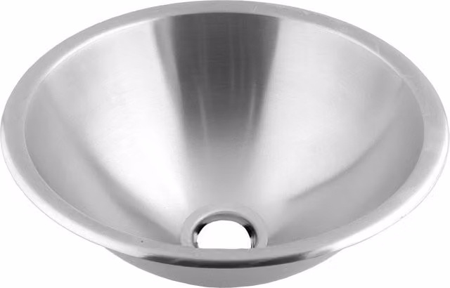 Lavabo de encastre redondo Mediclinics en acero inoxidable mate color plata