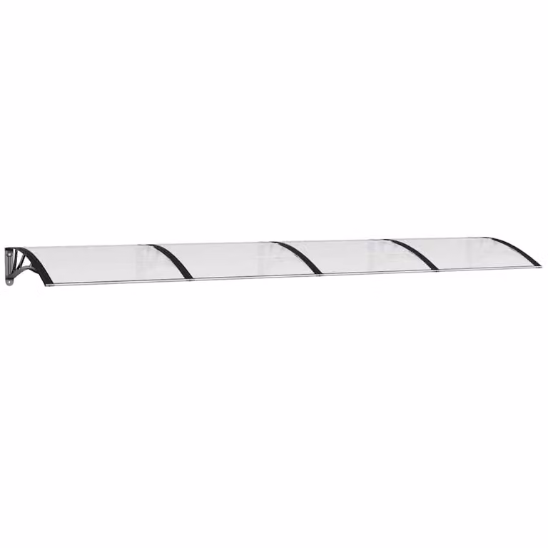 Marquesina para puerta vidaXL en negro y transparente con policarbonato, An/P: 350 x 75 cm
