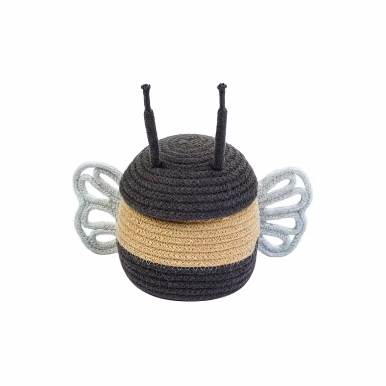 Cesta de algodón para bebé Lorena Canals multicolor con diseño de abeja, Diámetro: 15 cm