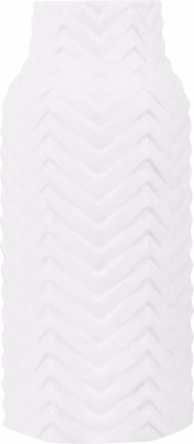 Florero de gres Beliani Xanthos blanco con acabado acanalado brillante y diseño moderno para tu mesa