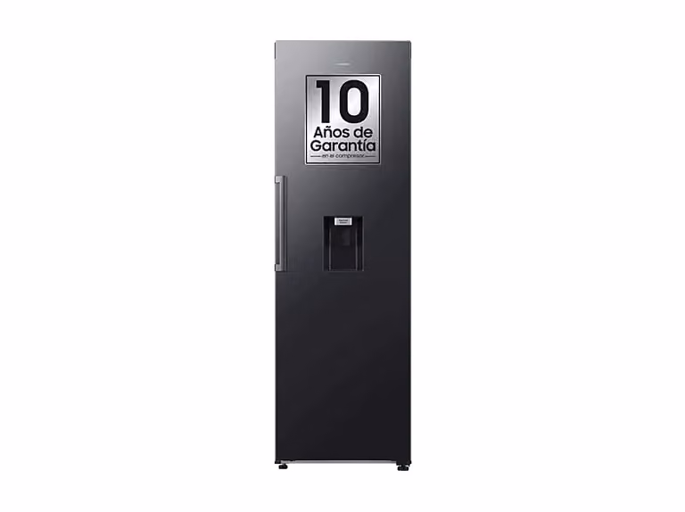 Frigorífico de una puerta Samsung RR70H39DCFEF en color grafito con tecnología No Frost, capacidad de 382 l, dispensador de agua y conexión Wifi, Altura: 185,8 cm